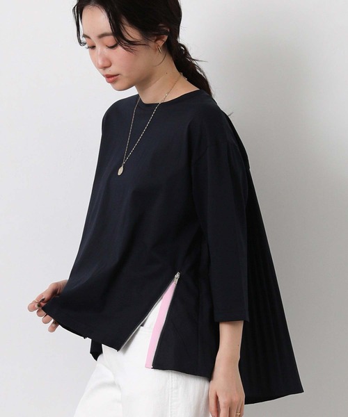 Gready Brilliant(グレディブリリアン)の「バックプリーツ脇ファスナーカットソー(Tシャツ/カットソー・レディース・ネイビー/グレイッシュベージュ・FREE)」の16枚目の写真