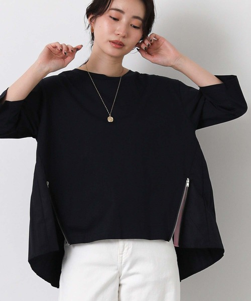 Gready Brilliant(グレディブリリアン)の「バックプリーツ脇ファスナーカットソー(Tシャツ/カットソー・レディース・ネイビー/グレイッシュベージュ・FREE)」の18枚目の写真