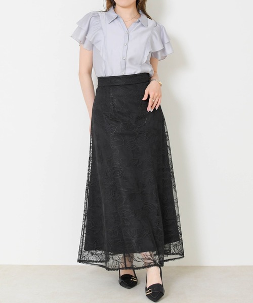 MISCH MASCH（ミッシュマッシュ）の「2026春夏新作 フラワー刺繍Aラインスカート（スカート・レディース・ブラック/ブルー/イエロー/ホワイト・S/M）」の21枚目の写真