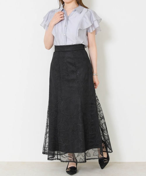 MISCH MASCH（ミッシュマッシュ）の「2026春夏新作 フラワー刺繍Aラインスカート（スカート・レディース・ブラック/ブルー/イエロー/ホワイト・S/M）」の22枚目の写真