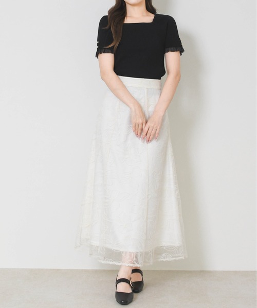 MISCH MASCH（ミッシュマッシュ）の「2026春夏新作 フラワー刺繍Aラインスカート（スカート・レディース・ブラック/ブルー/イエロー/ホワイト・S/M）」の20枚目の写真