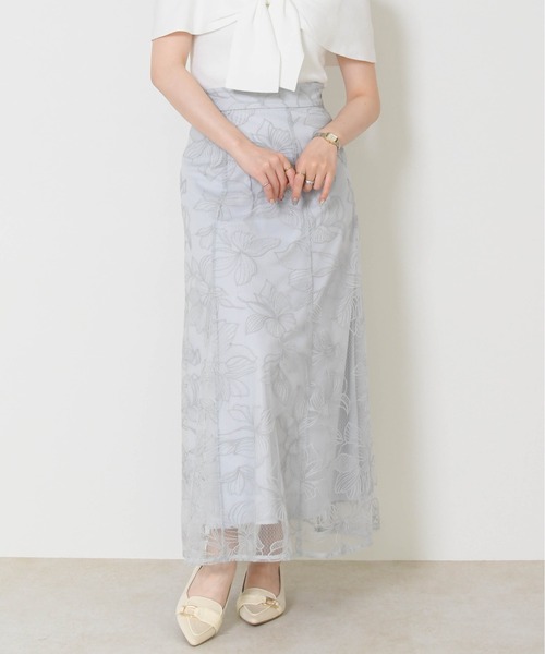 MISCH MASCH（ミッシュマッシュ）の「2026春夏新作 フラワー刺繍Aラインスカート（スカート・レディース・ブラック/ブルー/イエロー/ホワイト・S/M）」の10枚目の写真