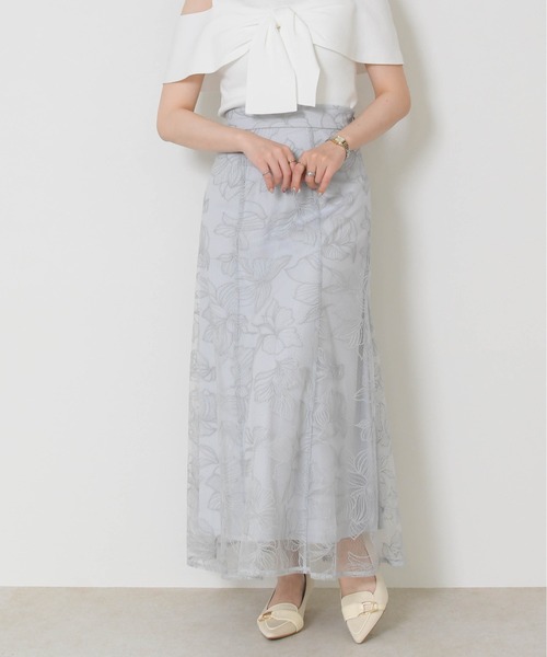 MISCH MASCH（ミッシュマッシュ）の「2026春夏新作 フラワー刺繍Aラインスカート（スカート・レディース・ブラック/ブルー/イエロー/ホワイト・S/M）」の12枚目の写真