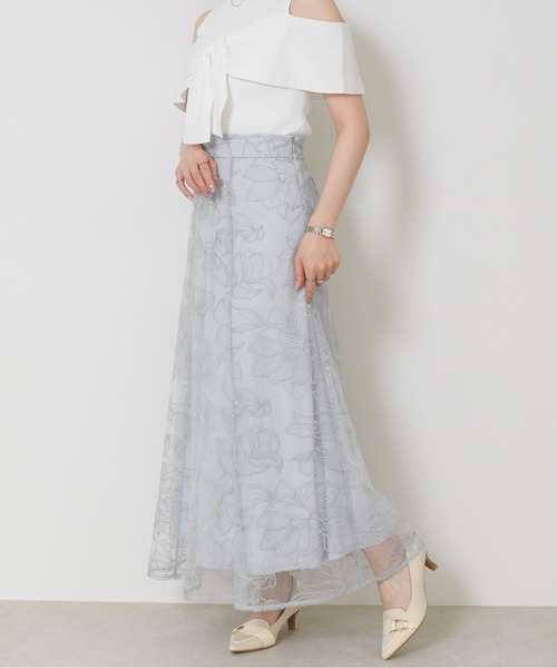 MISCH MASCH（ミッシュマッシュ）の「2026春夏新作 フラワー刺繍Aラインスカート（スカート・レディース・ブラック/ブルー/イエロー/ホワイト・S/M）」の11枚目の写真
