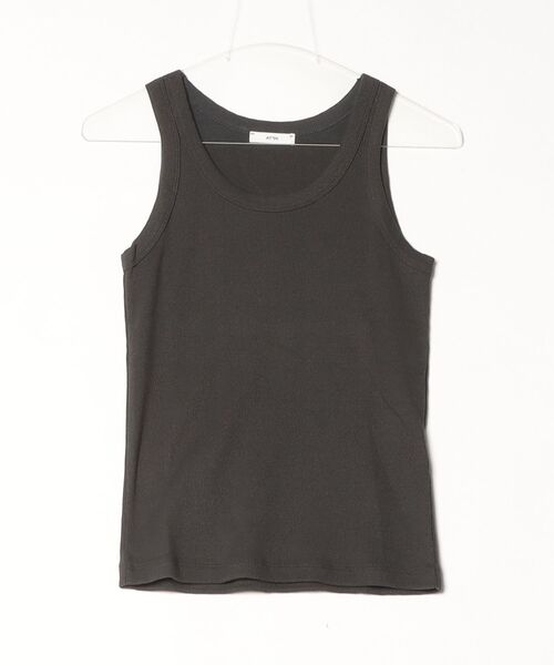 ATON（エイトン）の「RECYCLE SUVIN RIB TANK TOP KKAGLM0707（Tシャツ/カットソー・メンズ・ブラック/ホワイト/チャコールグレー・2）」の3枚目の写真
