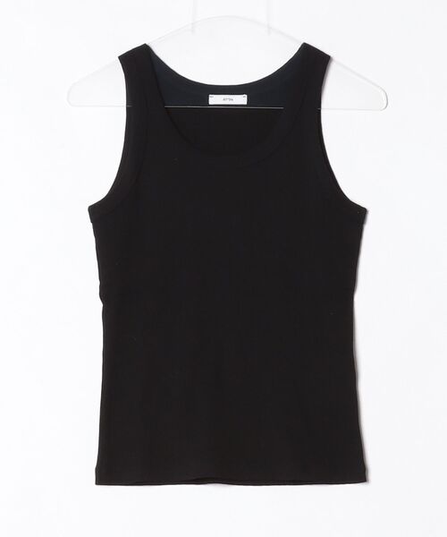 ATON（エイトン）の「RECYCLE SUVIN RIB TANK TOP KKAGLM0707（Tシャツ/カットソー・メンズ・ブラック/ホワイト/チャコールグレー・2）」の2枚目の写真