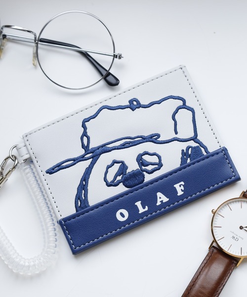 FUNALIVE（ファンアライブ）の「SNOOPY スヌーピー シングルパスケース 合皮 刺繍（パスケース・レディース・ライトベージュ/ホワイト・FREE）」の3枚目の写真