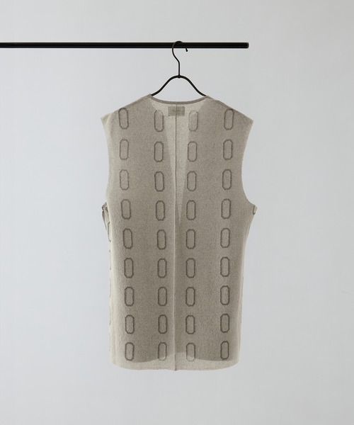 WRAPINKNOT（ラッピンノット）の「[WRAPINKNOT/ラッピンノット]Dry Sheer Milano Knit vest（ニット/セーター・レディース・ブラック/ベージュ・FREE）」の4枚目の写真