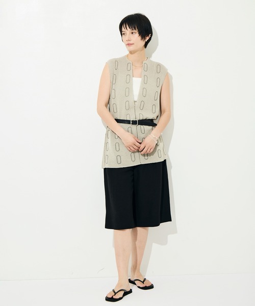 WRAPINKNOT（ラッピンノット）の「[WRAPINKNOT/ラッピンノット]Dry Sheer Milano Knit vest（ニット/セーター・レディース・ブラック/ベージュ・FREE）」の12枚目の写真