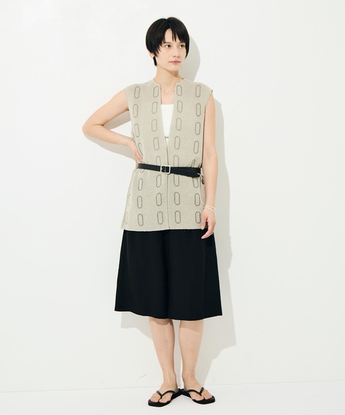 WRAPINKNOT（ラッピンノット）の「[WRAPINKNOT/ラッピンノット]Dry Sheer Milano Knit vest（ニット/セーター・レディース・ブラック/ベージュ・FREE）」の13枚目の写真