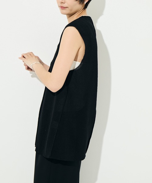 WRAPINKNOT（ラッピンノット）の「[WRAPINKNOT/ラッピンノット]Dry Sheer Milano Knit vest（ニット/セーター・レディース・ブラック/ベージュ・FREE）」の6枚目の写真