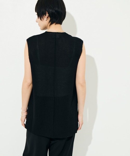 WRAPINKNOT（ラッピンノット）の「[WRAPINKNOT/ラッピンノット]Dry Sheer Milano Knit vest（ニット/セーター・レディース・ブラック/ベージュ・FREE）」の7枚目の写真