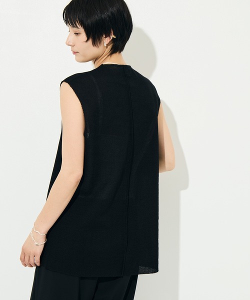 WRAPINKNOT（ラッピンノット）の「[WRAPINKNOT/ラッピンノット]Dry Sheer Milano Knit vest（ニット/セーター・レディース・ブラック/ベージュ・FREE）」の8枚目の写真
