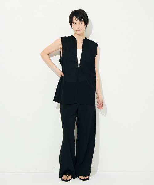 WRAPINKNOT（ラッピンノット）の「[WRAPINKNOT/ラッピンノット]Dry Sheer Milano Knit vest（ニット/セーター・レディース・ブラック/ベージュ・FREE）」の9枚目の写真