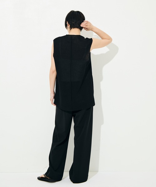 WRAPINKNOT（ラッピンノット）の「[WRAPINKNOT/ラッピンノット]Dry Sheer Milano Knit vest（ニット/セーター・レディース・ブラック/ベージュ・FREE）」の22枚目の写真