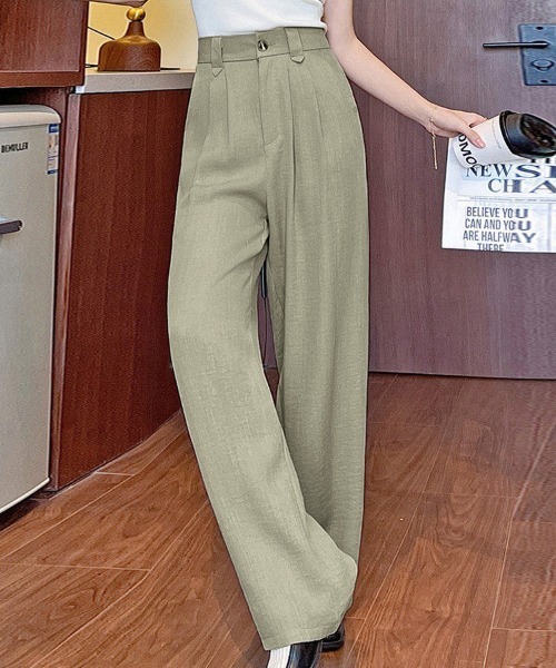 ONEP STAR(ワンピスター)の「タック入りワイドパンツ(その他パンツ・レディース・ホワイト/グレー/パープル/ベージュ/カーキ/ブラック・X-LARGE/LARGE/MEDIUM)」の16枚目の写真