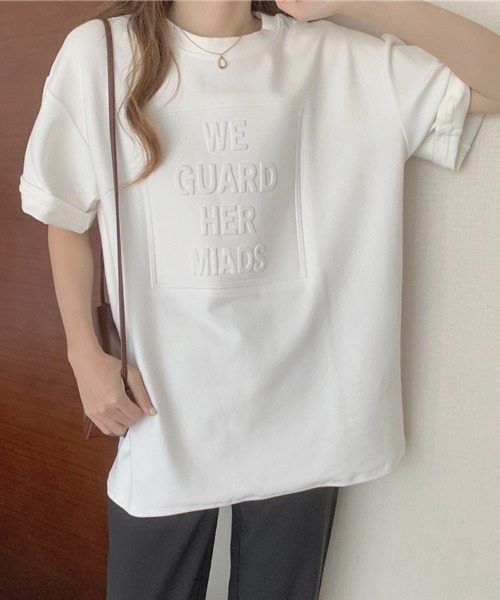 SallyLunn(サリーラン)の「【シンプルなのに存在感のある】3DエンボスロゴTシャツ(Tシャツ/カットソー・レディース・ホワイト/ブラック/ブルー・MEDIUM/LARGE)」の10枚目の写真