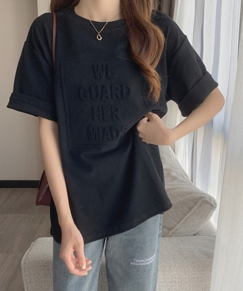 SallyLunn(サリーラン)の「【シンプルなのに存在感のある】3DエンボスロゴTシャツ(Tシャツ/カットソー・レディース・ホワイト/ブラック/ブルー・MEDIUM/LARGE)」の14枚目の写真