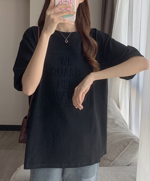 SallyLunn(サリーラン)の「【シンプルなのに存在感のある】3DエンボスロゴTシャツ(Tシャツ/カットソー・レディース・ホワイト/ブラック/ブルー・MEDIUM/LARGE)」の15枚目の写真