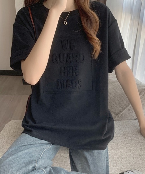 SallyLunn(サリーラン)の「【シンプルなのに存在感のある】3DエンボスロゴTシャツ(Tシャツ/カットソー・レディース・ホワイト/ブラック/ブルー・MEDIUM/LARGE)」の16枚目の写真