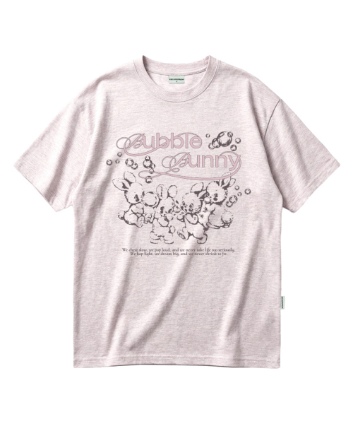 ESCAPEFROM(エスケープフロム)の「バブルバニープリントオーバーサイズ半袖Tシャツメランジピンク(Tシャツ/カットソー・レディース・その他・SMALL/MEDIUM/LARGE)」の2枚目の写真