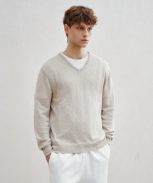 J'RIUM（ジェイリウム）の「ブリーズサマー スラブVネックニット ベージュ（ニット/セーター）」