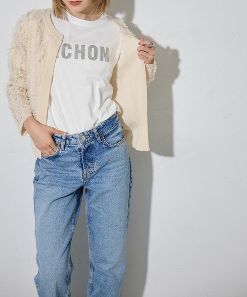 each(イーチ)の「箔プリントアソートロゴ半袖Tシャツ(Tシャツ/カットソー・レディース・イエロー/ホワイト/ブラック/ホワイト×シルバー/ブラック×シルバー/ブルー・FREE)」の12枚目の写真