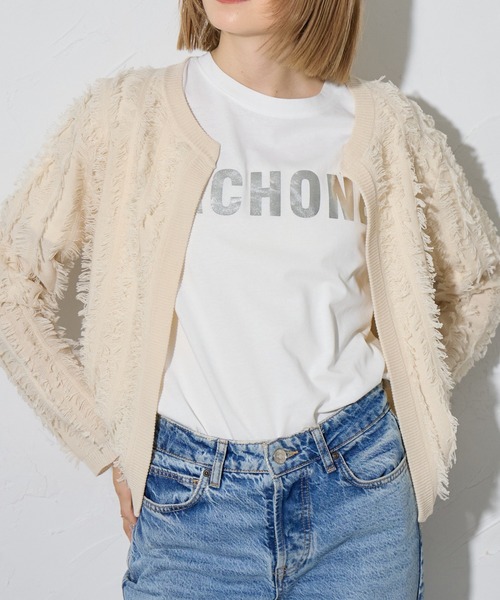 each(イーチ)の「箔プリントアソートロゴ半袖Tシャツ(Tシャツ/カットソー・レディース・イエロー/ホワイト/ブラック/ホワイト×シルバー/ブラック×シルバー/ブルー・FREE)」の13枚目の写真
