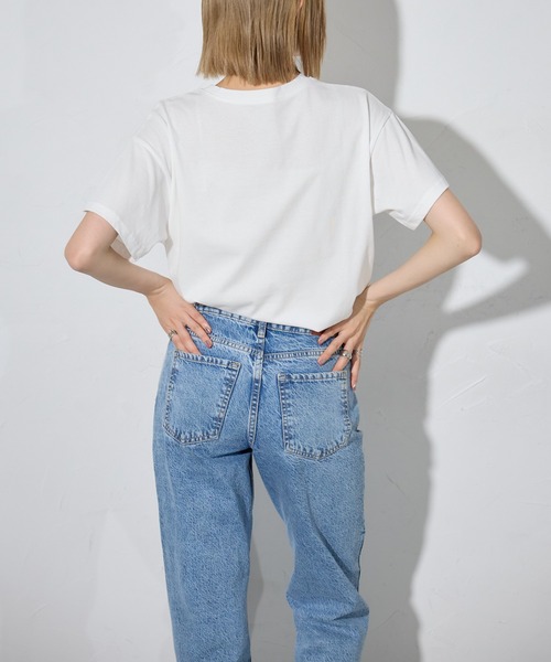 each(イーチ)の「箔プリントアソートロゴ半袖Tシャツ(Tシャツ/カットソー・レディース・イエロー/ホワイト/ブラック/ホワイト×シルバー/ブラック×シルバー/ブルー・FREE)」の11枚目の写真