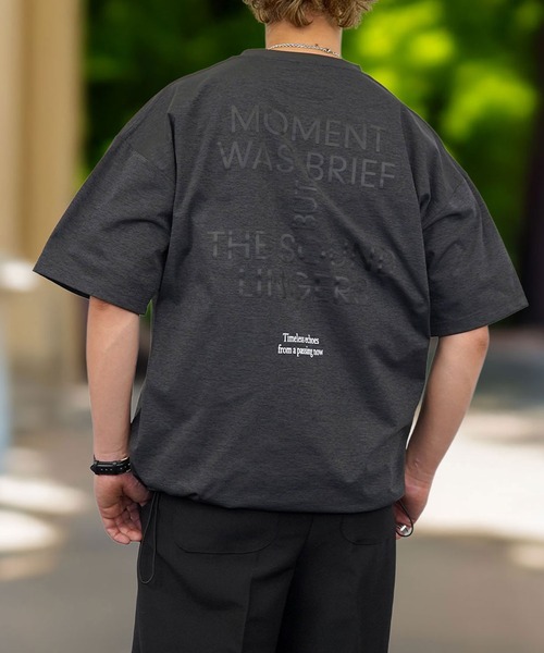 Burner（バーナー）の「【GROOVY STORE】ドローコード付きストレッチオーバーサイズT 接触冷感 吸水速乾（Tシャツ/カットソー・メンズ・ホワイト系その他5/ブラック/ブラック系その他2/ホワイト系その他2/ブラック系その他5/ホワイト/ライトブラック/ブラック系その他6/ダークネイビー/スミクロ・M/L/LL）」の6枚目の写真