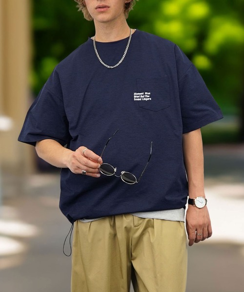 Burner（バーナー）の「【GROOVY STORE】ドローコード付きストレッチオーバーサイズT 接触冷感 吸水速乾（Tシャツ/カットソー・メンズ・ホワイト系その他5/ブラック/ブラック系その他2/ホワイト系その他2/ブラック系その他5/ホワイト/ライトブラック/ブラック系その他6/ダークネイビー/スミクロ・M/L/LL）」の10枚目の写真