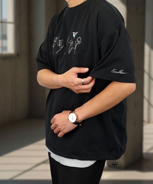 Burner（バーナー）の「【GROOVY STORE】ドローコード付きストレッチオーバーサイズT 接触冷感 吸水速乾（Tシャツ/カットソー・メンズ・ホワイト系その他5/ブラック/ブラック系その他2/ホワイト系その他2/ブラック系その他5/ホワイト/ライトブラック/ブラック系その他6/ダークネイビー/スミクロ・M/L/LL）」の8枚目の写真