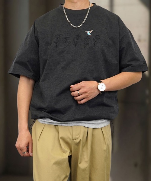 Burner（バーナー）の「【GROOVY STORE】ドローコード付きストレッチオーバーサイズT 接触冷感 吸水速乾（Tシャツ/カットソー・メンズ・ホワイト系その他5/ブラック/ブラック系その他2/ホワイト系その他2/ブラック系その他5/ホワイト/ライトブラック/ブラック系その他6/ダークネイビー/スミクロ・M/L/LL）」の9枚目の写真