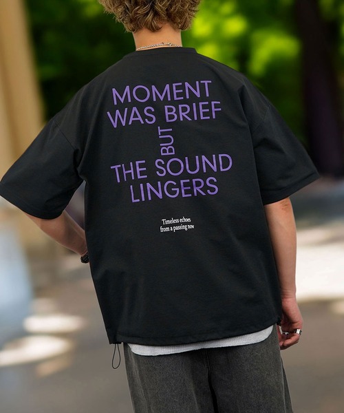 Burner（バーナー）の「【GROOVY STORE】ドローコード付きストレッチオーバーサイズT 接触冷感 吸水速乾（Tシャツ/カットソー・メンズ・ホワイト系その他5/ブラック/ブラック系その他2/ホワイト系その他2/ブラック系その他5/ホワイト/ライトブラック/ブラック系その他6/ダークネイビー/スミクロ・M/L/LL）」の4枚目の写真