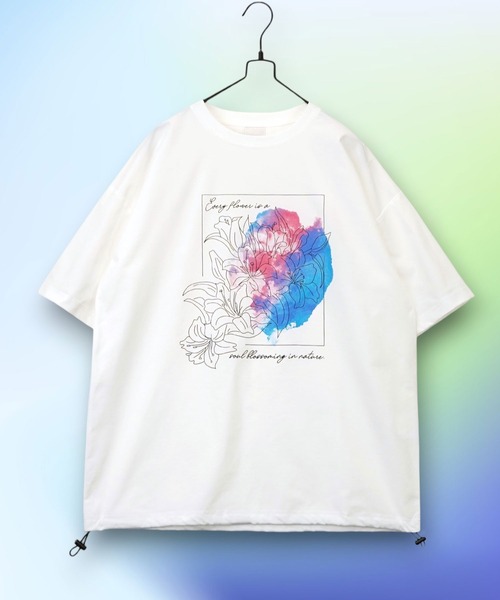 Burner（バーナー）の「【GROOVY STORE】ドローコード付きストレッチオーバーサイズT 接触冷感 吸水速乾（Tシャツ/カットソー・メンズ・ホワイト系その他5/ブラック/ブラック系その他2/ホワイト系その他2/ブラック系その他5/ホワイト/ライトブラック/ブラック系その他6/ダークネイビー/スミクロ・M/L/LL）」の18枚目の写真