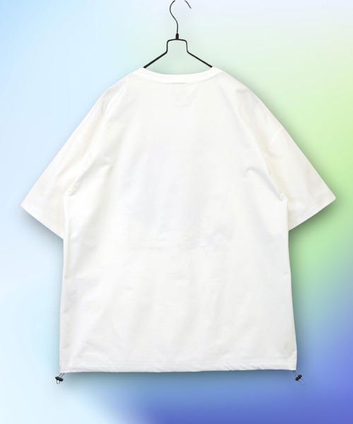 Burner（バーナー）の「【GROOVY STORE】ドローコード付きストレッチオーバーサイズT 接触冷感 吸水速乾（Tシャツ/カットソー・メンズ・ホワイト系その他5/ブラック/ブラック系その他2/ホワイト系その他2/ブラック系その他5/ホワイト/ライトブラック/ブラック系その他6/ダークネイビー/スミクロ・M/L/LL）」の19枚目の写真