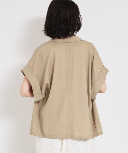 THE SHOP TK (ザ ショップ ティーケー )の「【夏の通勤スタイルに】涼やかな着心地 麻調ダブルブレストジャケット(テーラードジャケット・レディース・スミクロ/ベージュ・13/12)」の12枚目の写真