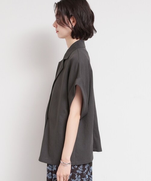 THE SHOP TK (ザ ショップ ティーケー )の「【夏の通勤スタイルに】涼やかな着心地 麻調ダブルブレストジャケット(テーラードジャケット・レディース・スミクロ/ベージュ・13/12)」の8枚目の写真