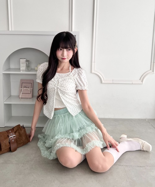 Loueme(ルエム)の「レイヤードフラワーリボントップス(Tシャツ/カットソー・レディース・ホワイト/アイボリー/ライトブルー・FREE)」の20枚目の写真