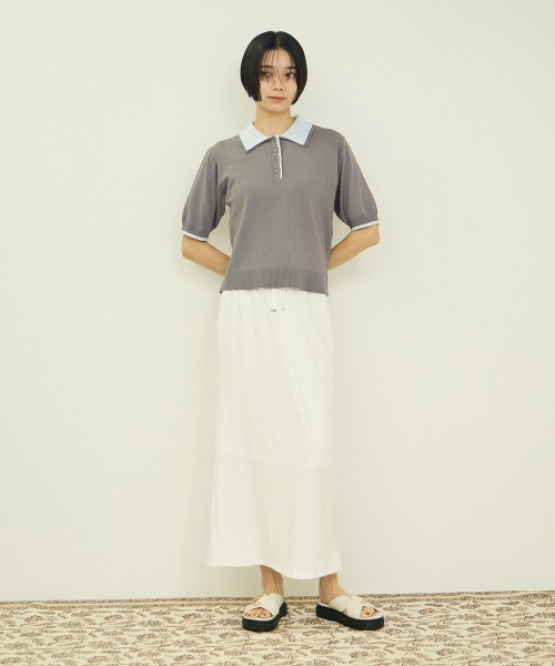 VICKY(ビッキー)の「レーヨンナイロン配色ニットポロ(ニット/セーター・レディース・ブラック/ライトグレー/オフホワイト・M)」の19枚目の写真