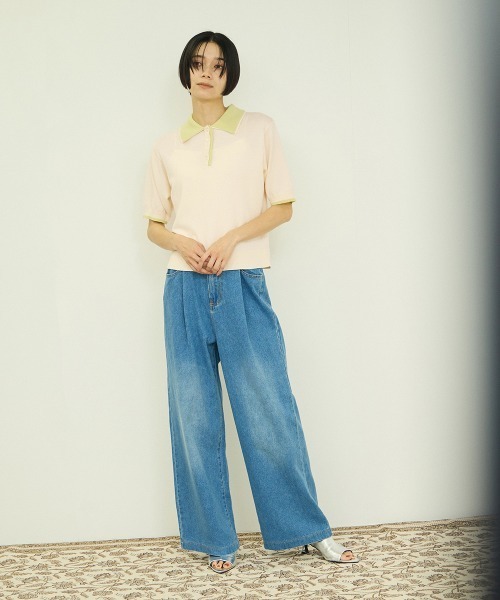VICKY(ビッキー)の「レーヨンナイロン配色ニットポロ(ニット/セーター・レディース・ブラック/ライトグレー/オフホワイト・M)」の16枚目の写真