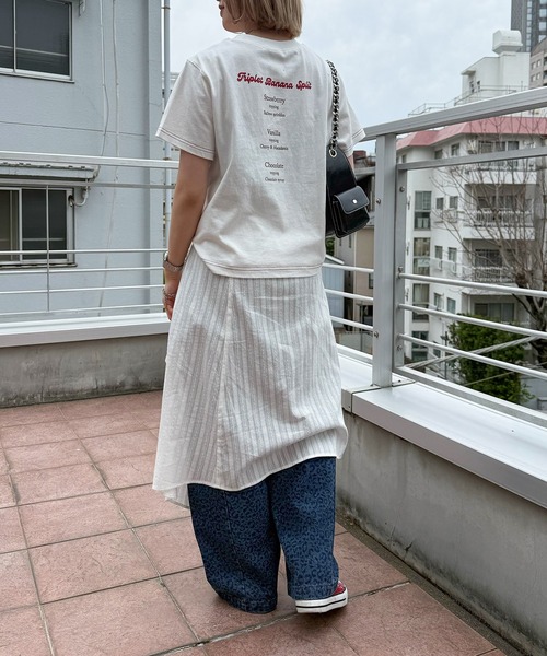 DOUBLE NAME(ダブルネーム)の「Triplet Banana Sprit TEE(Tシャツ/カットソー・レディース・オフホワイト/ピンク/ブラック系・FREE)」の12枚目の写真
