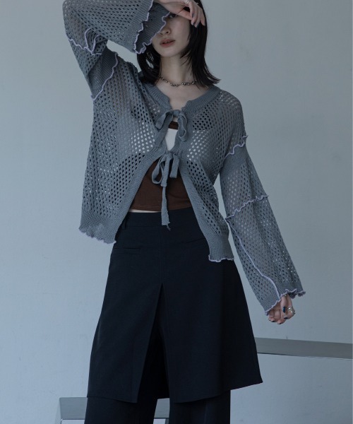 VACANCY(ヴァカンシー)の「ハーフパンツ風レイヤードスラックス(スラックス・レディース・ホワイト/ブラック・LARGE/MEDIUM/SMALL)」の20枚目の写真