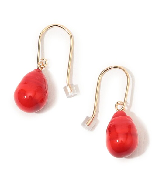 helena rohner(ヘレナローナー)の「helena rohner glass ピアス(ピアス(両耳用)・レディース・レッド/ライトベージュ・FREE)」の2枚目の写真