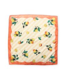 ストライプレモンモチーフ スカーフ