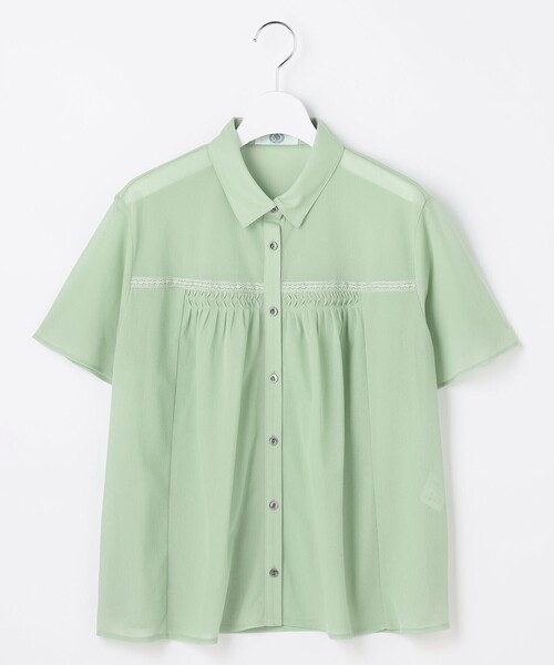 J.PRESS Ladies(J.プレス レディス)の「シアードライトリコット シャツライク カットソー(Tシャツ/カットソー・レディース・ライトグリーン系/ブラウン系/ネイビー系/ライトグレー系・SMALL)」の6枚目の写真