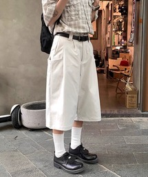 ワイドシルエットサイドポケットハーフパンツ