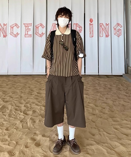 Ressaca(レサーカ)の「ワイドシルエットサイドポケットハーフパンツ(その他パンツ・メンズ・ブラウン/ホワイト・L/XL/M)」の19枚目の写真