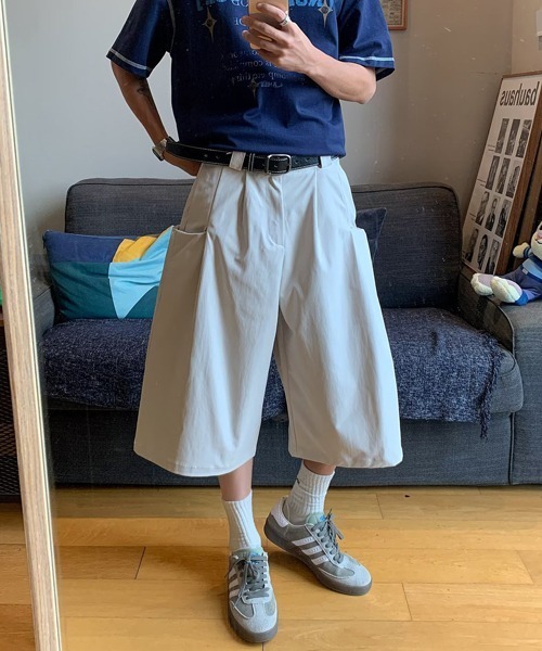 Ressaca(レサーカ)の「ワイドシルエットサイドポケットハーフパンツ(その他パンツ・メンズ・ブラウン/ホワイト・L/XL/M)」の3枚目の写真
