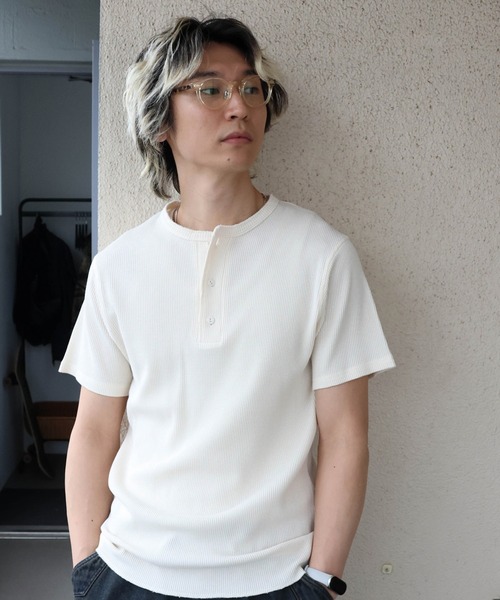 JACKROSE(ジャックローズ)の「JE-サーマル/ピグメント ヘンリーネック SSTEE(Tシャツ/カットソー・メンズ・ブラック/ホワイト・XL/L/M)」の5枚目の写真